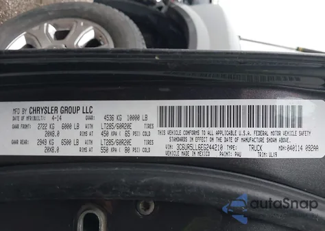 2014 Ram 2500 Longhorn Limited from USA, damaged, VIN 3C6UR5LL6EG244210